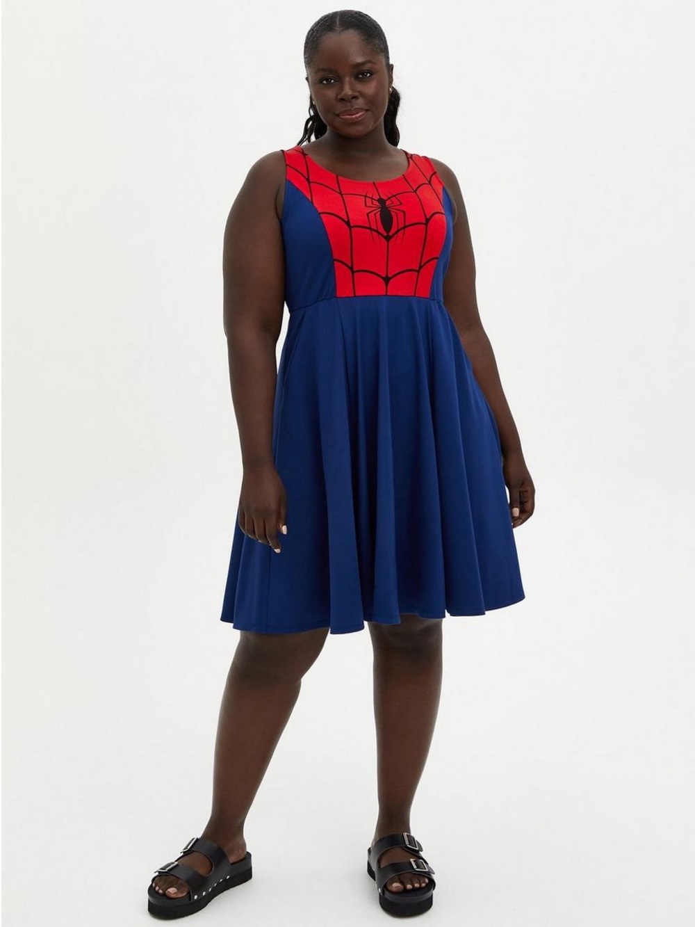Marvel Red & Navy Spider-Man Panel Fit-and-Flare Dress, Made By Torrid